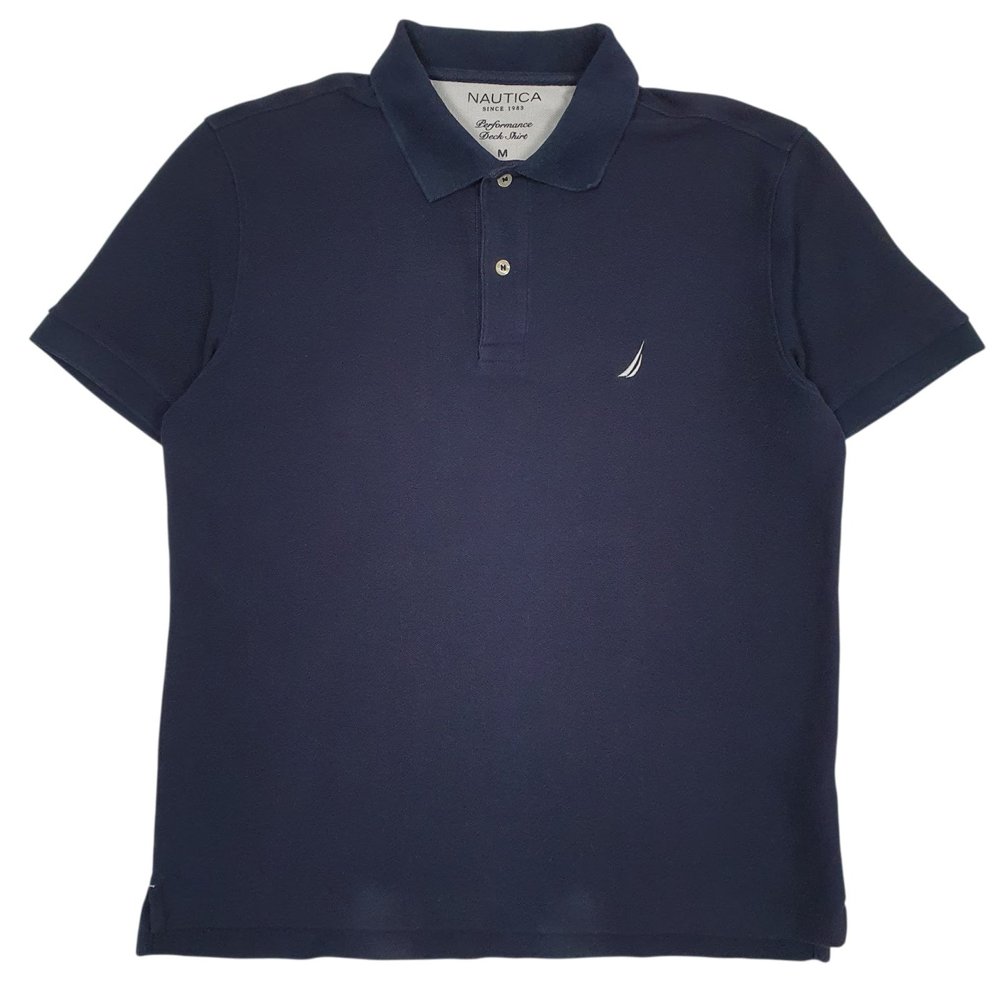 Mens Navy Nautica Performance Deck Shirt Short Sleeve Polo Shirt