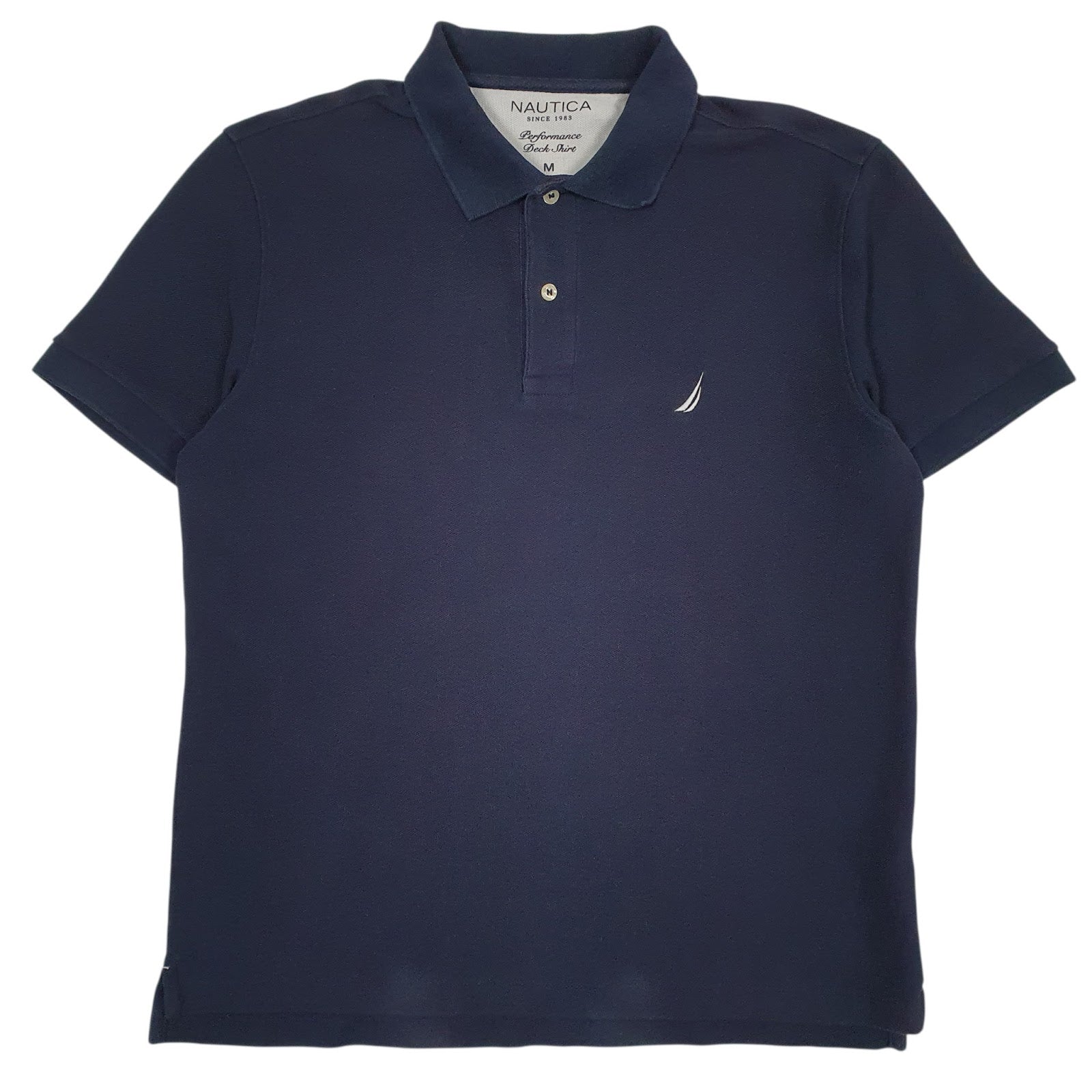 Mens Navy Nautica Performance Deck Shirt Short Sleeve Polo Shirt