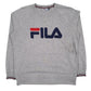 Mens Grey Fila Spellout Crewneck Jumper