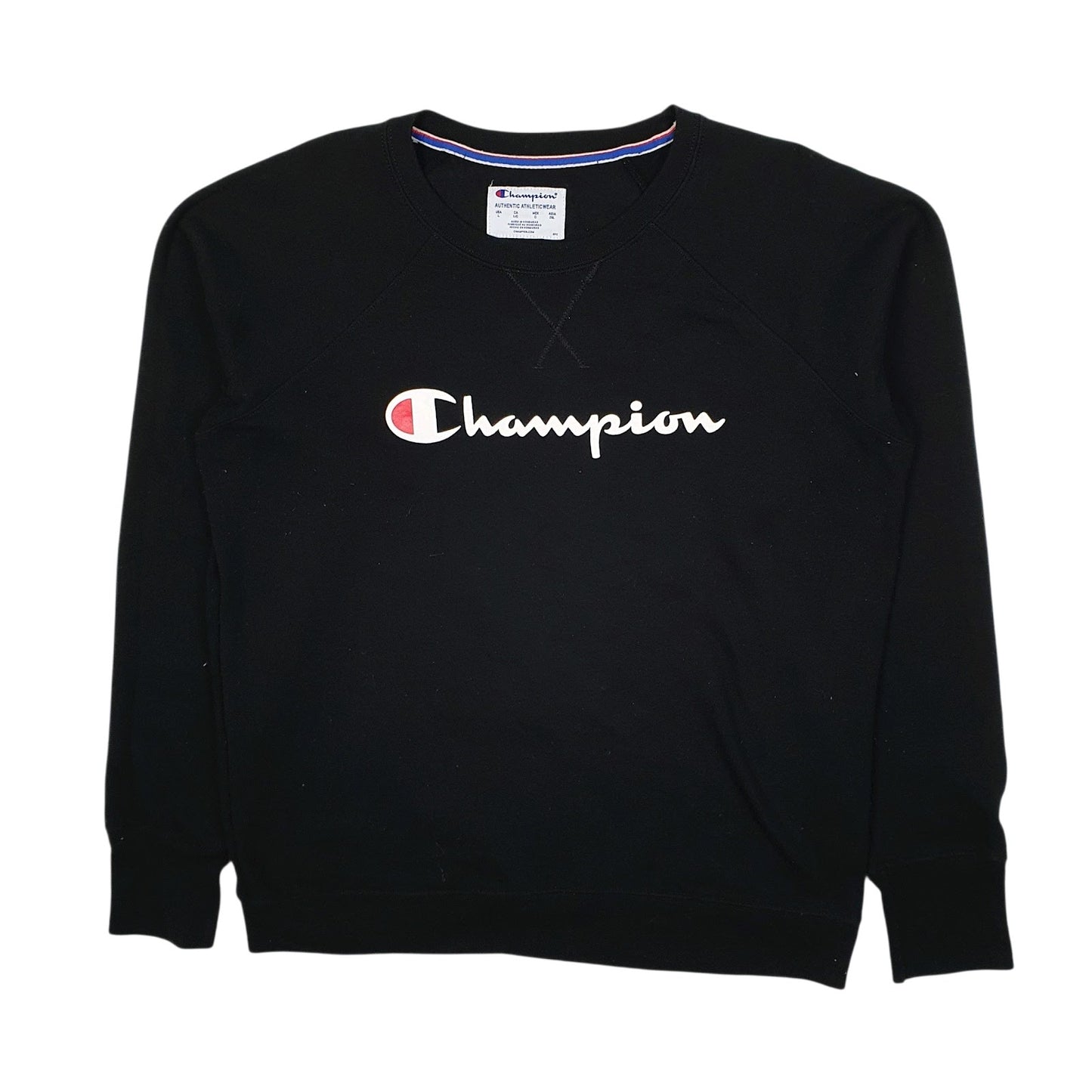 Womens Black Champion  Crewneck Jumper