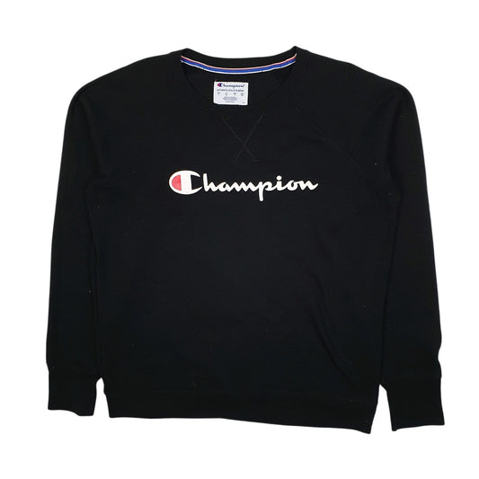 Womens Black Champion  Crewneck Jumper
