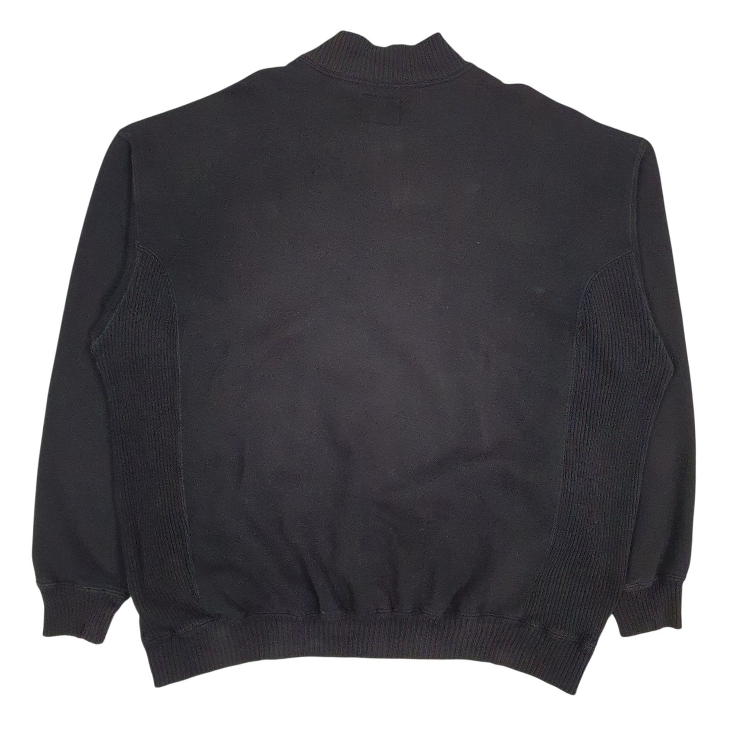 Mens Black Starter Vintage 90s NCAA Final Four Baggy Quarter Zip Jumper