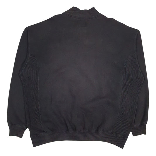 Mens Black Starter Vintage 90s NCAA Final Four Baggy Quarter Zip Jumper
