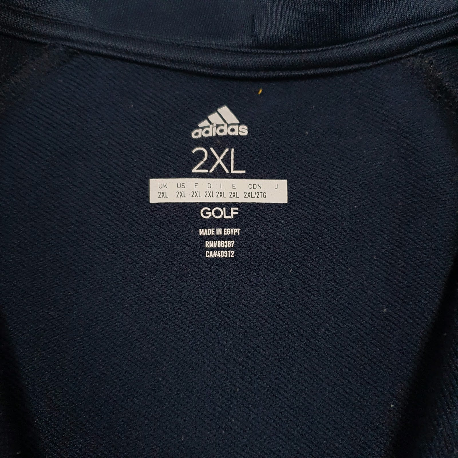 Mens Navy Adidas Active Wear Golf Quarter Zip Jumper