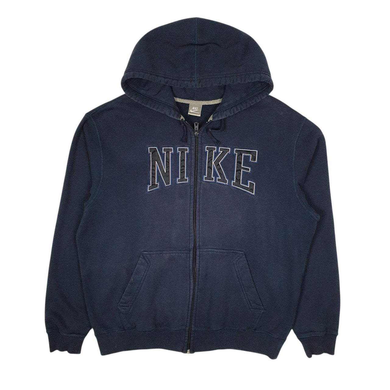 Mens Navy Nike Hoodie Vintage 00s Full Zip Jumper