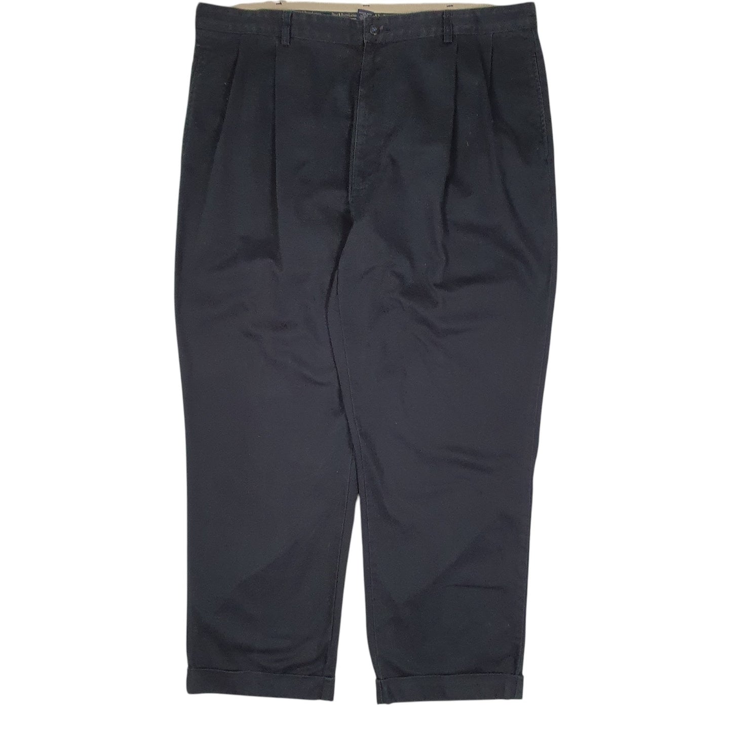 Mens Navy Polo Ralph Lauren Hammond Pand Pleated Vintage 90s Chino Trousers