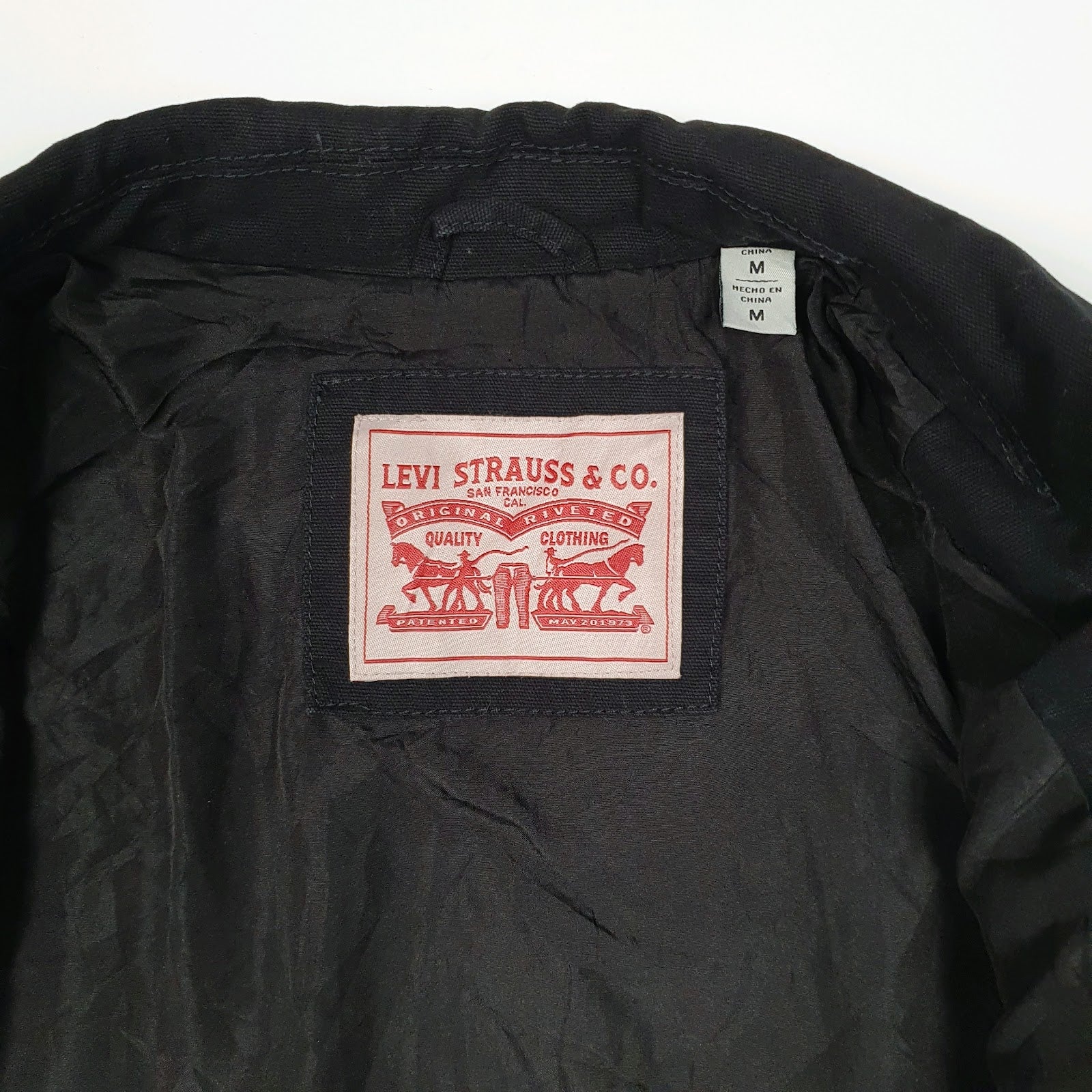 Mens Black Levis Harrington Bomber Detroit  Coat