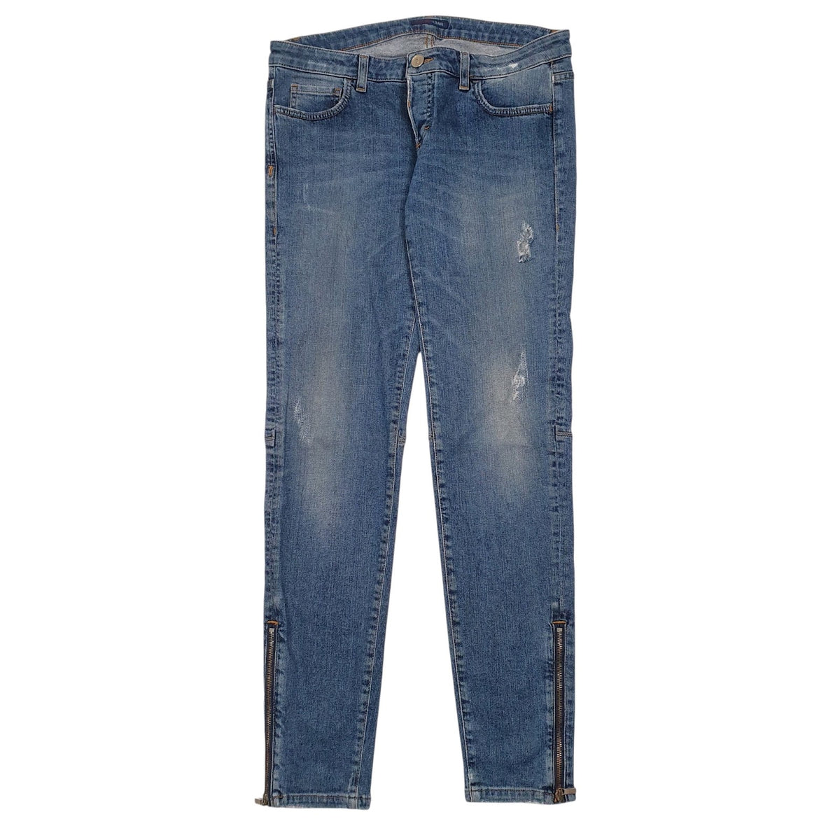 Womens Blue Trussardi Jeans Distressed Casual JeansW34 L30