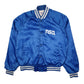 Mens Blue Chalk Line Vintage 90s Bomber Varsity Satin  Coat