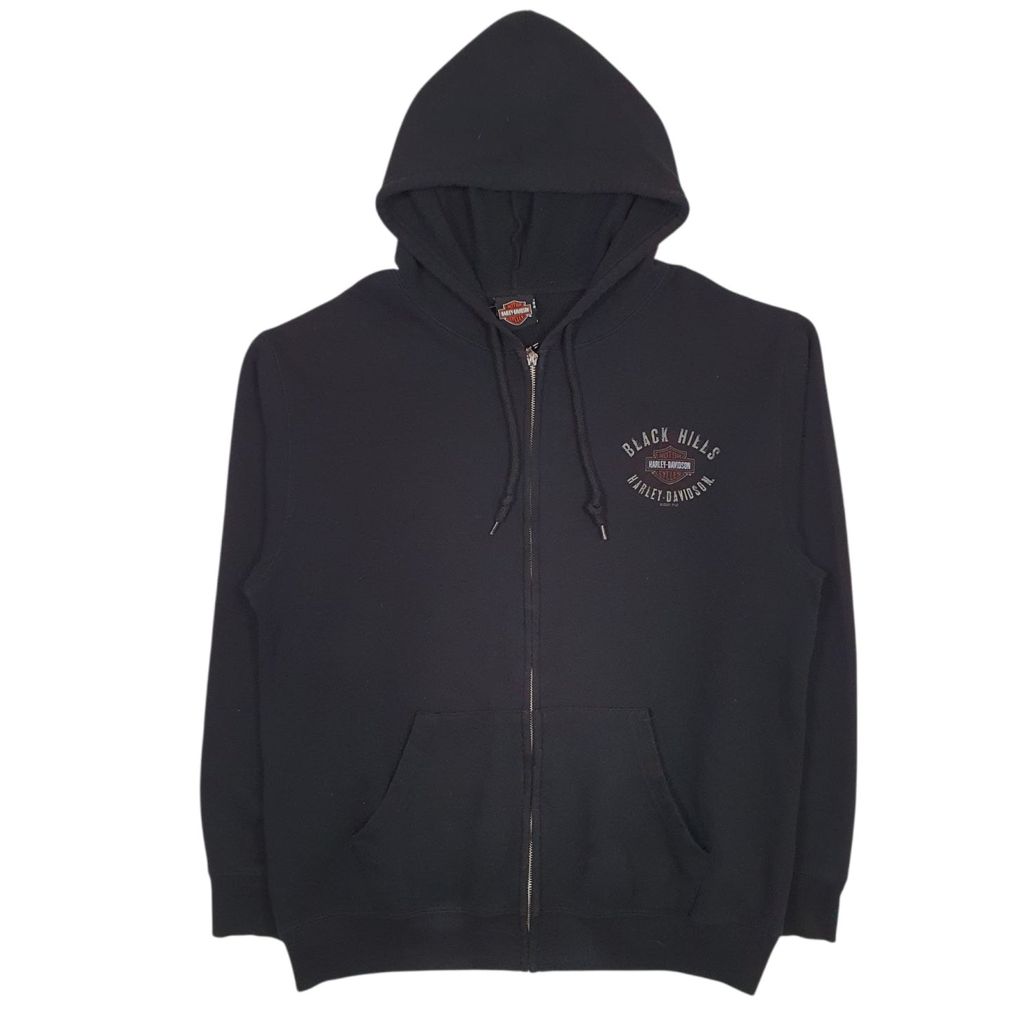 Mens Black Harley Davidson Graphic Full Zip Jumper