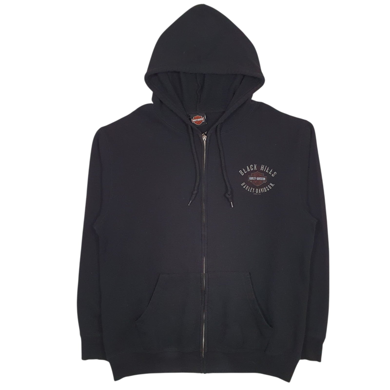 Mens Black Harley Davidson Graphic Full Zip Jumper