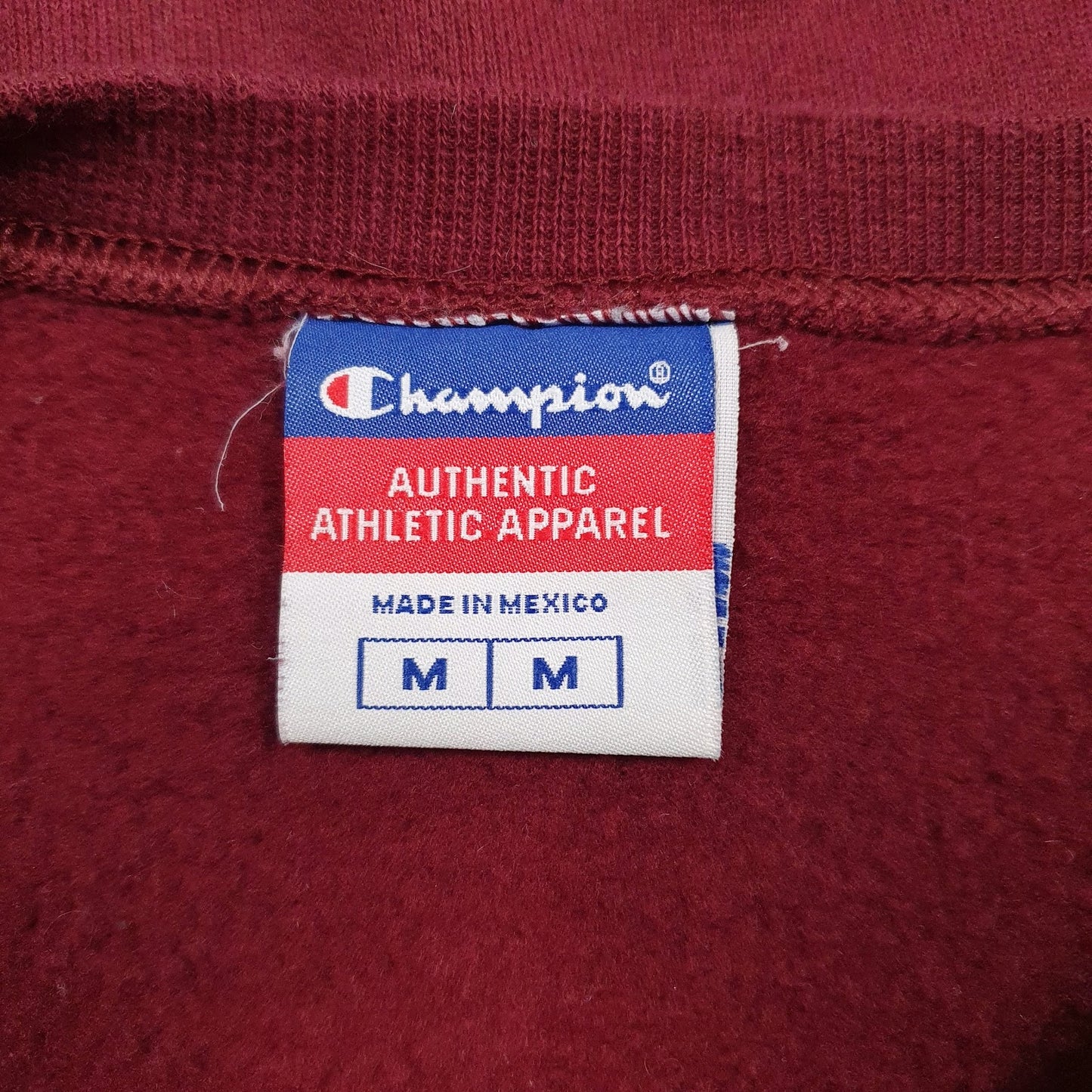 Mens Burgundy Champion Centre Lumber Crewneck Jumper