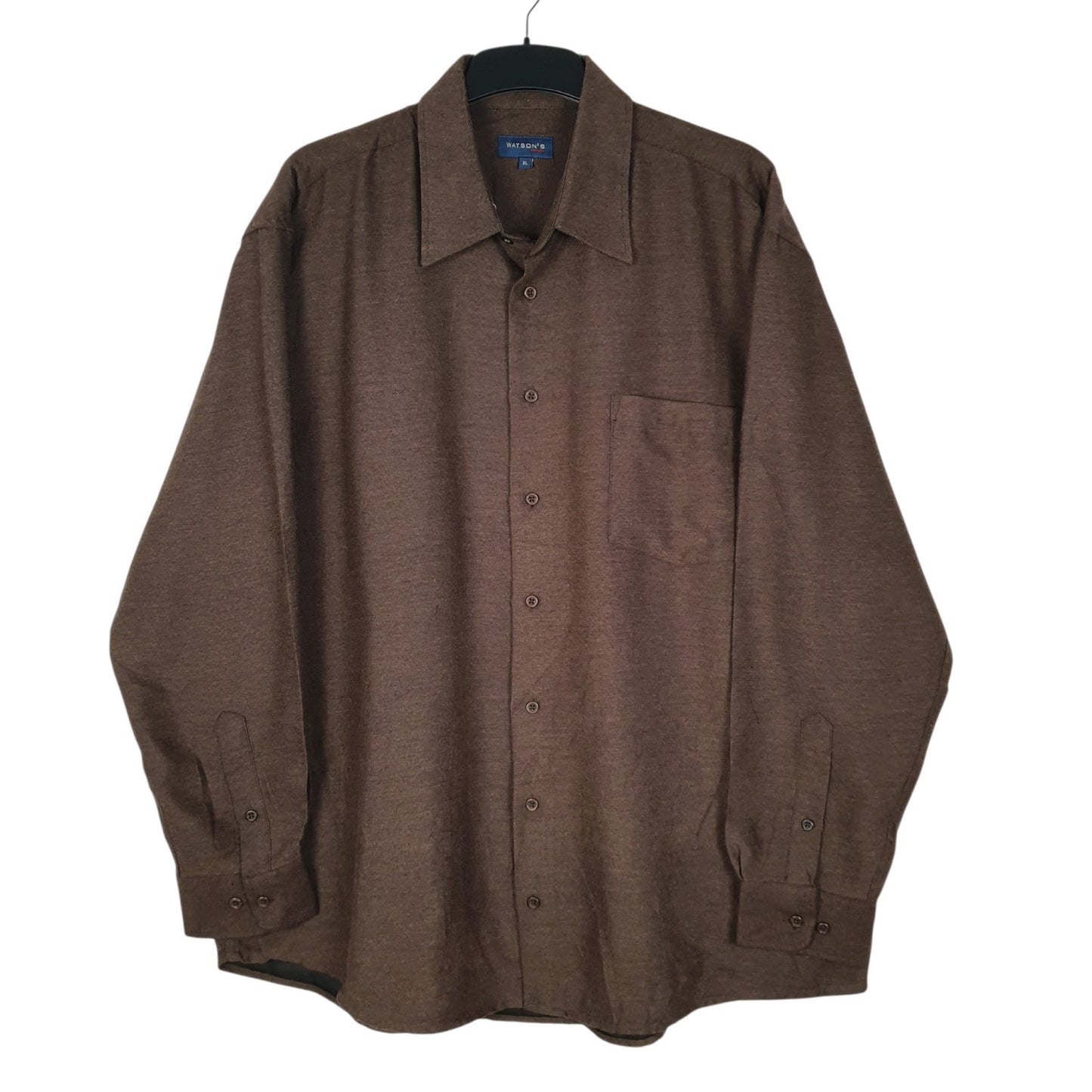 Mens Brown Watsons Flannel Long Sleeve Shirt