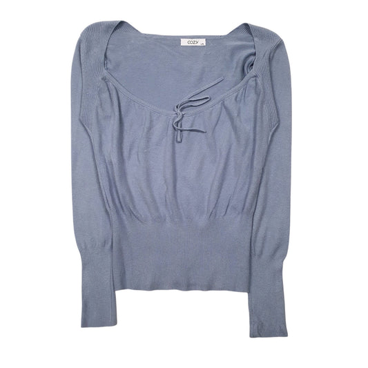 Womens Blue Cozy  Crewneck Jumper