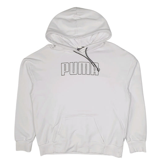 Womens White Puma  Hoodie Jumper