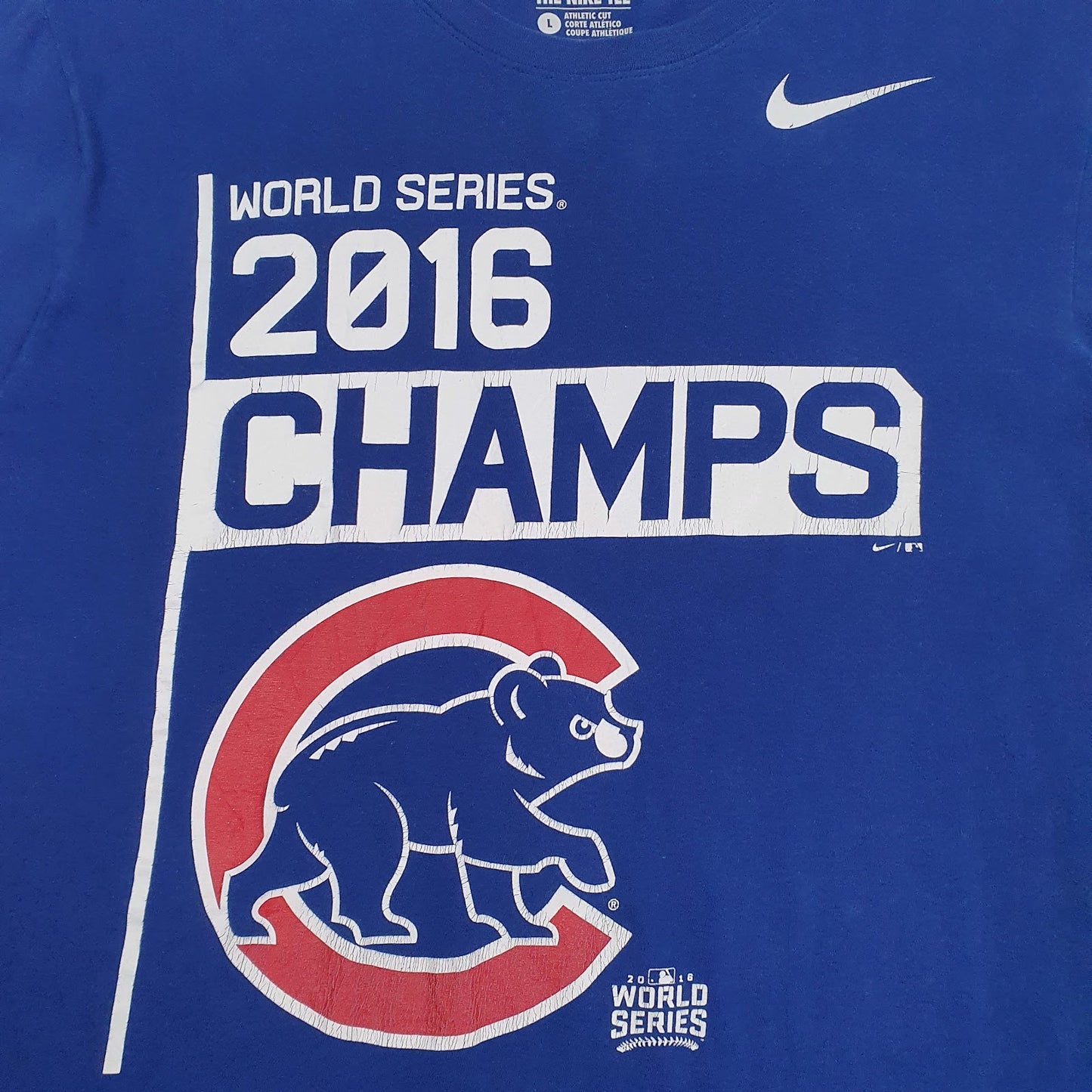 Mens Blue Nike MLB World Series Champions Chicago Cubs  T Shirt