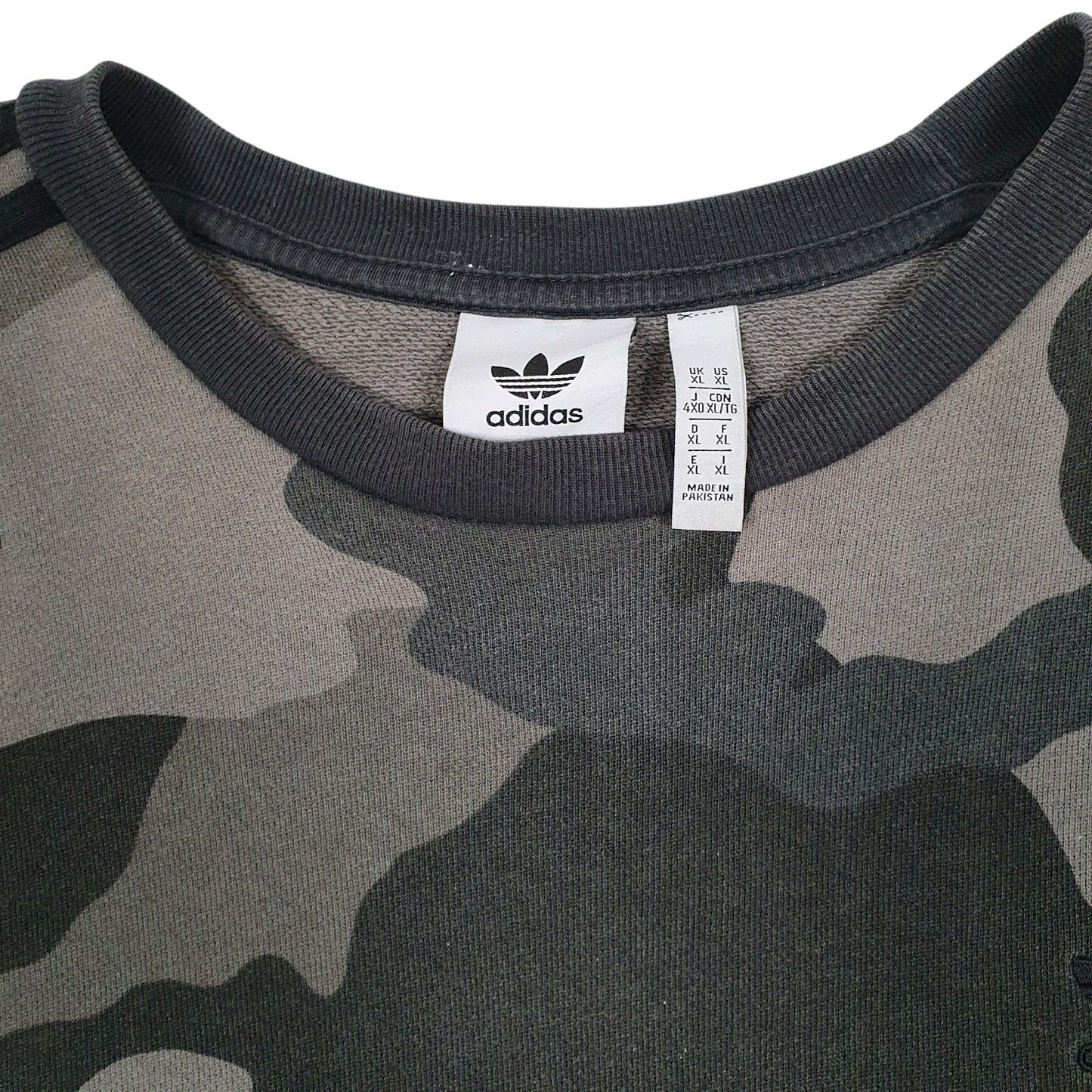 Mens Grey Adidas Camo Camouflage Crewneck Jumper