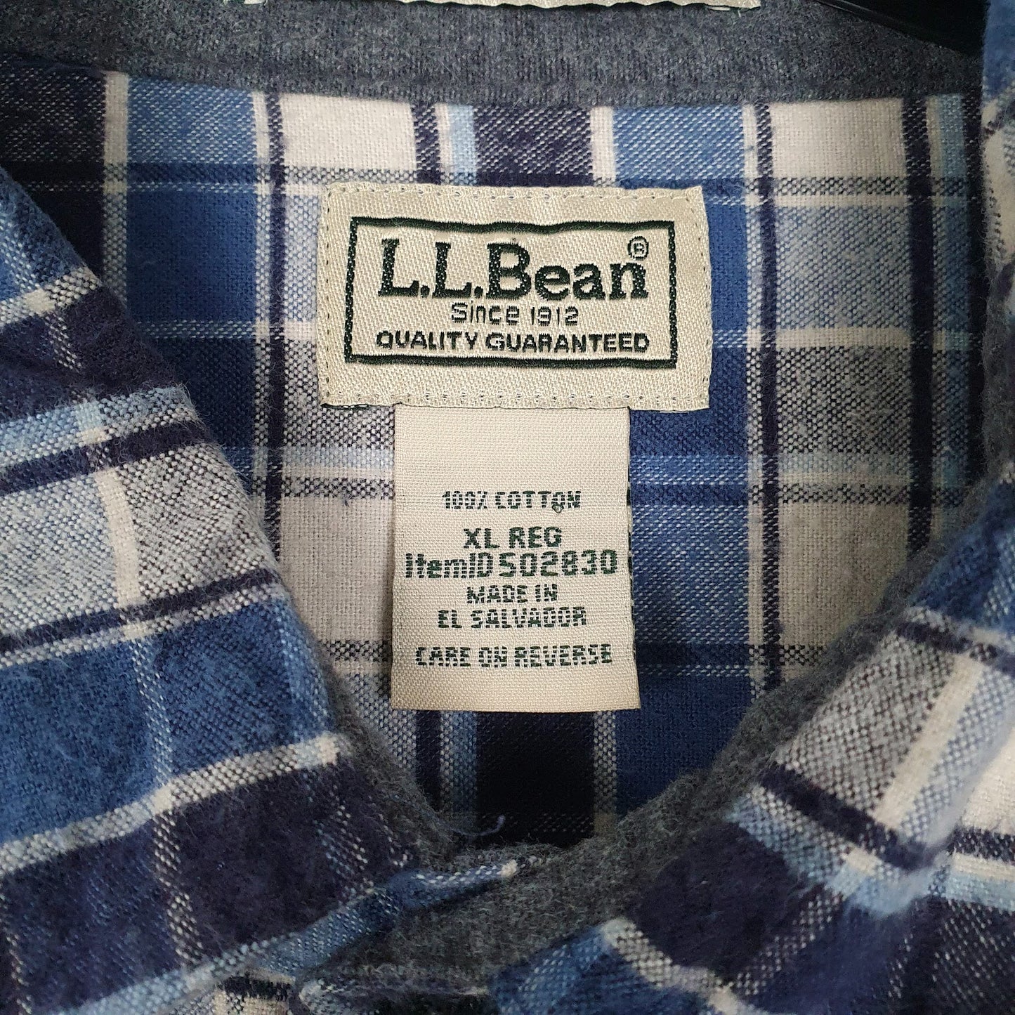 Mens Blue L.L.Bean Flannel  Shirt