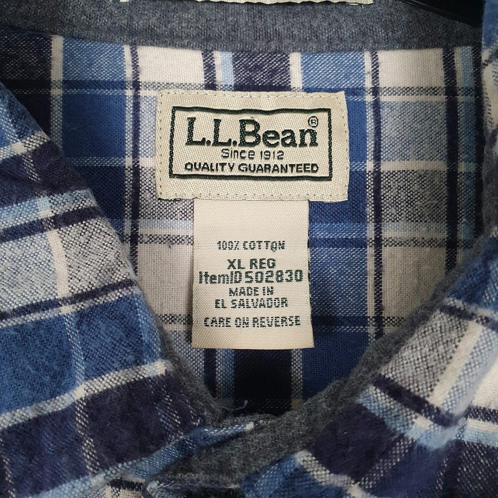 Mens Blue L.L.Bean Flannel  Shirt