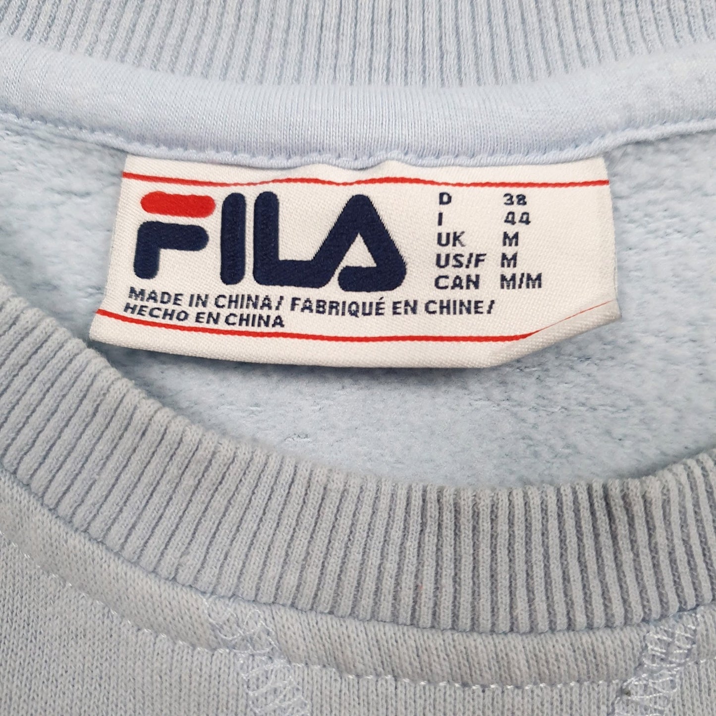 Womens Blue Fila Spellout Crewneck Jumper