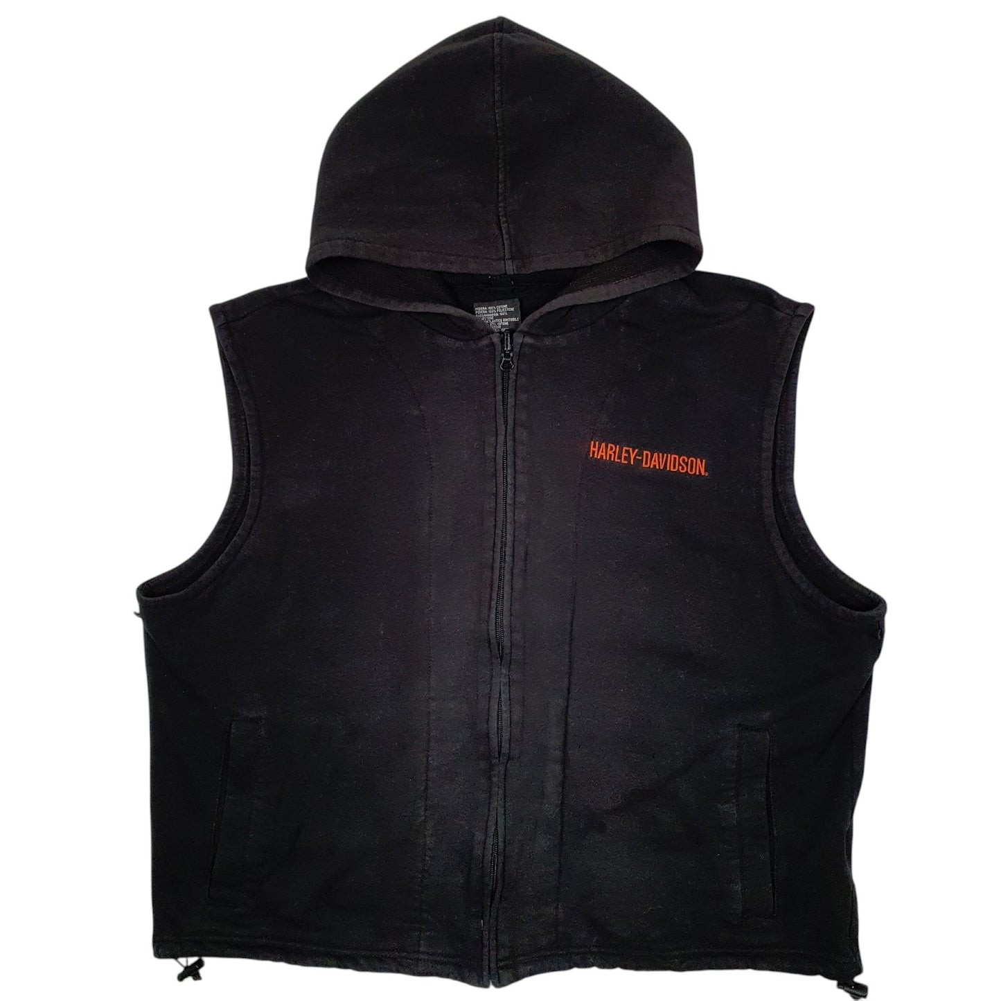 Mens Black Harley Davidson Hoodie Gilet Jumper