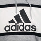 Mens Grey Adidas Spellout Hoodie Jumper