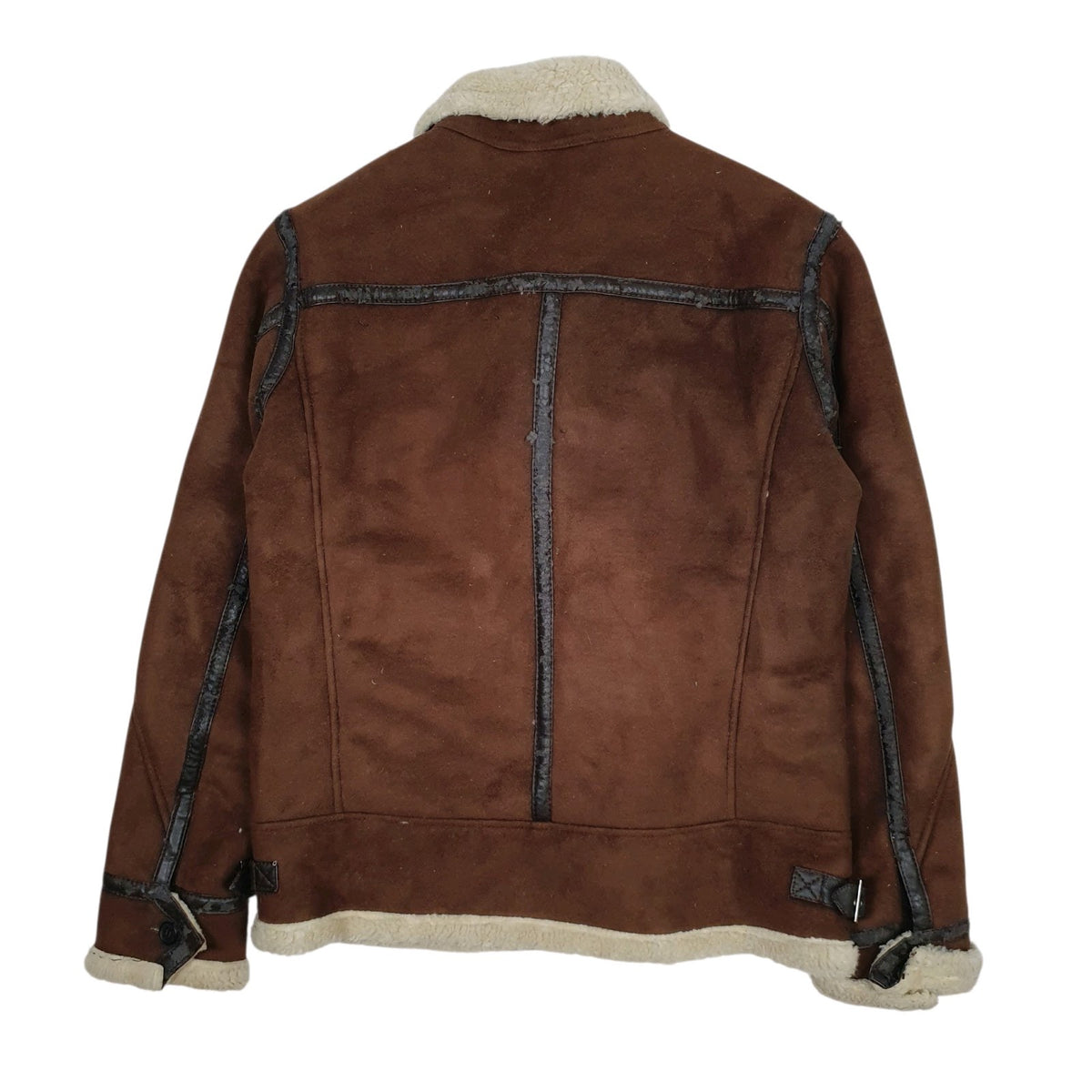 Mens Brown Zara Faux Shearling Flight  Coat