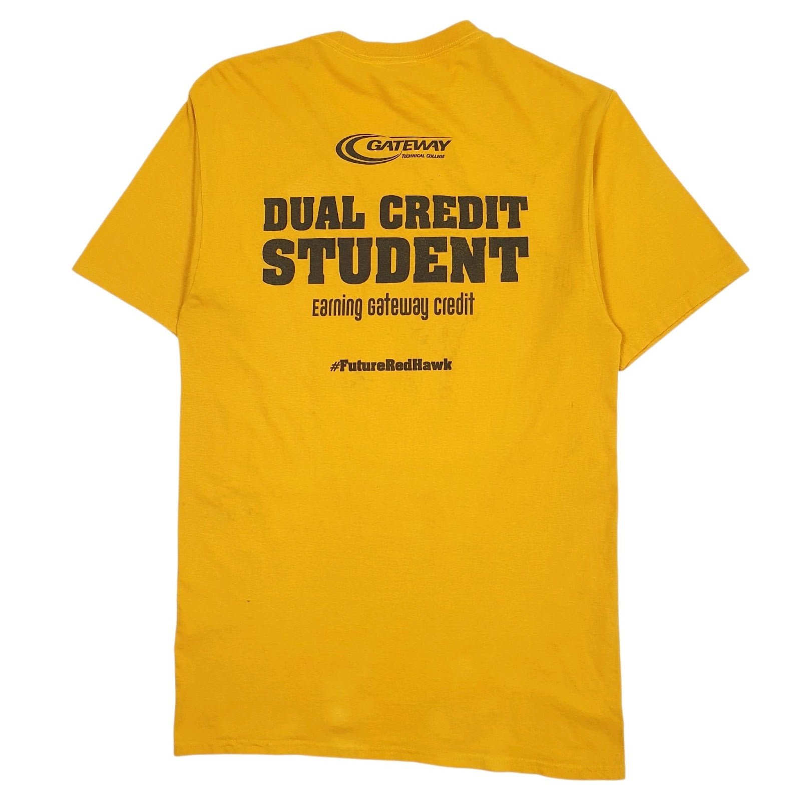 Mens Yellow Port & Company Red Hawks  T Shirt