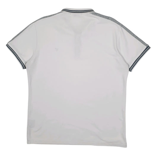 Mens White D-Rock  Cardigan Polo Shirt