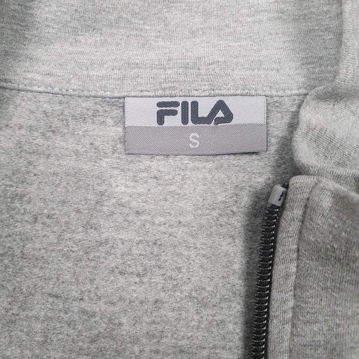 Mens Grey Fila Spellout Full Zip Jumper