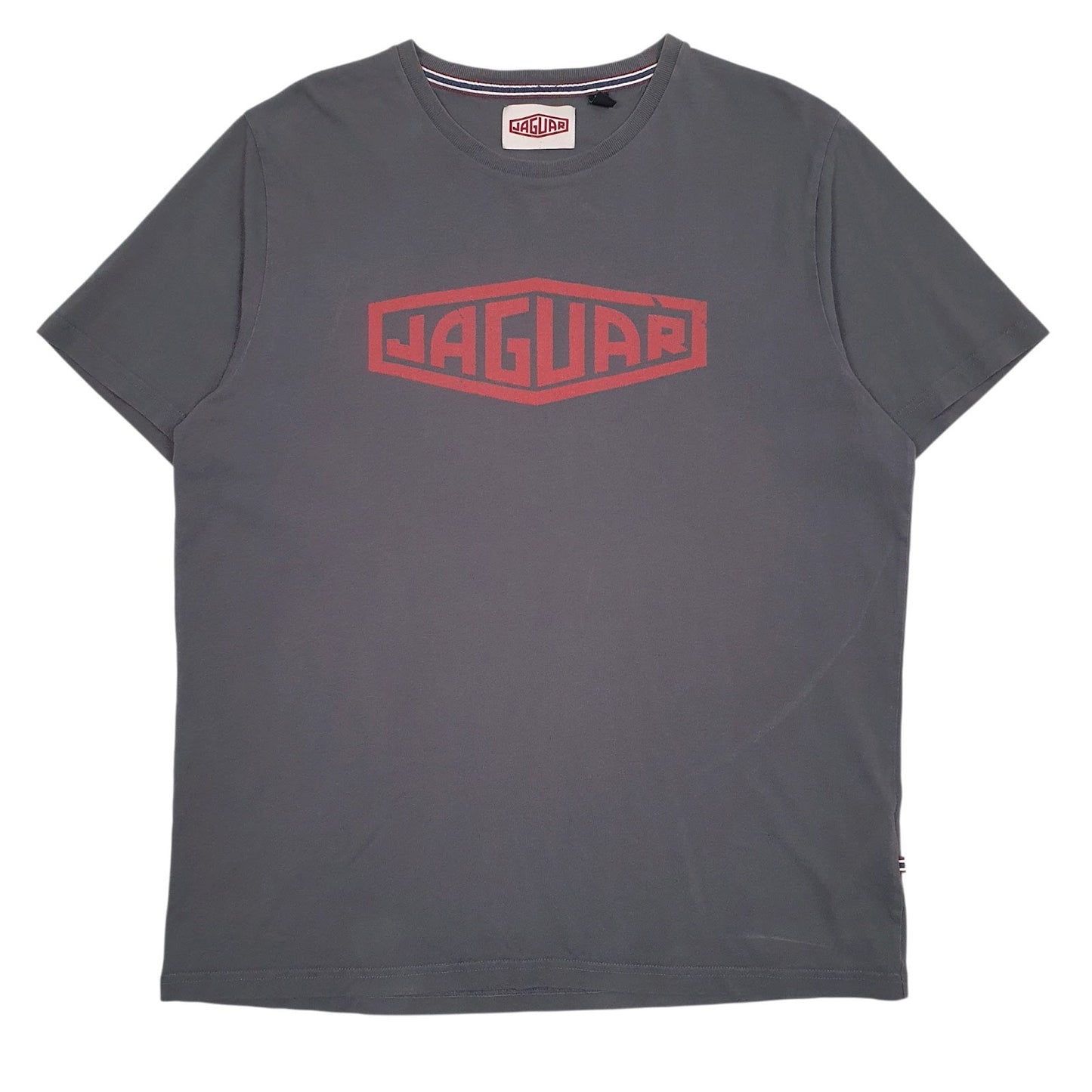 Mens Grey Jaguar Spellout Short Sleeve T Shirt
