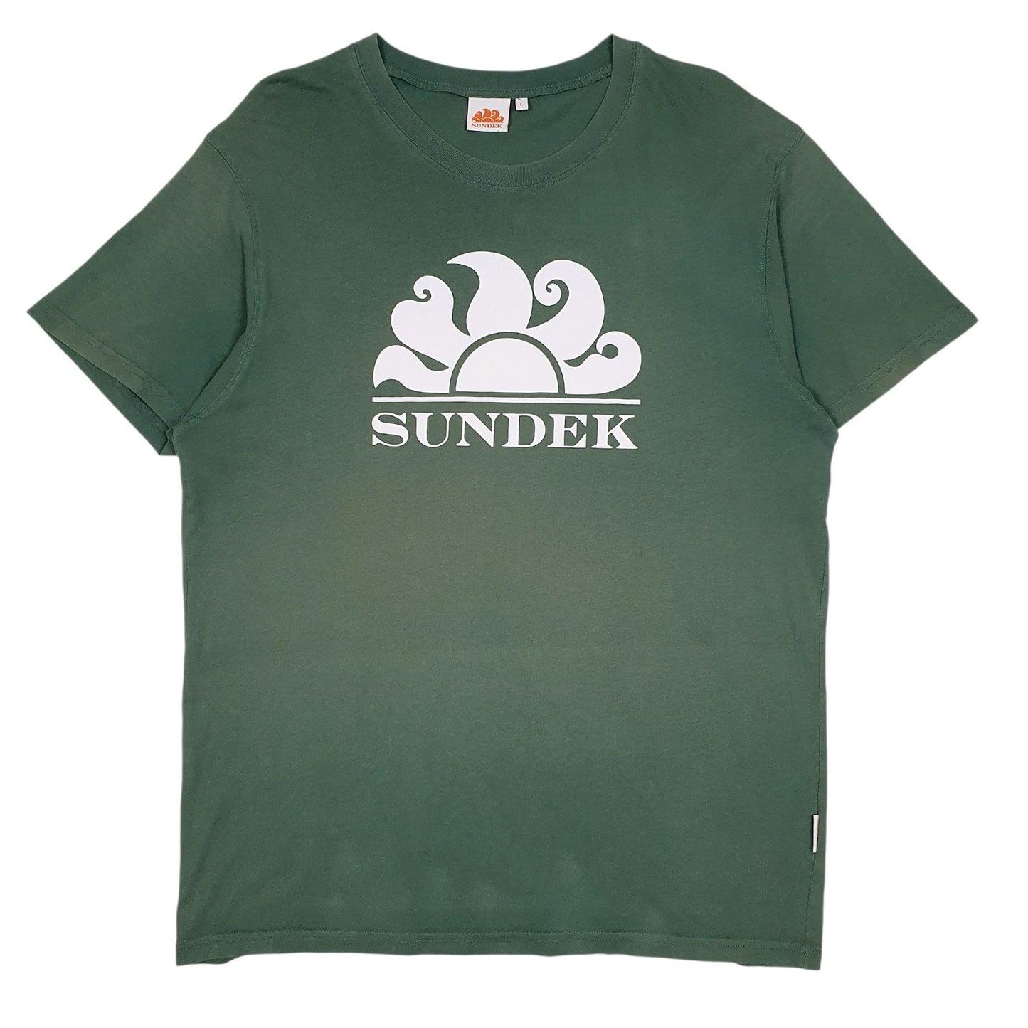 Mens Green Sundek Spellout Short Sleeve T Shirt