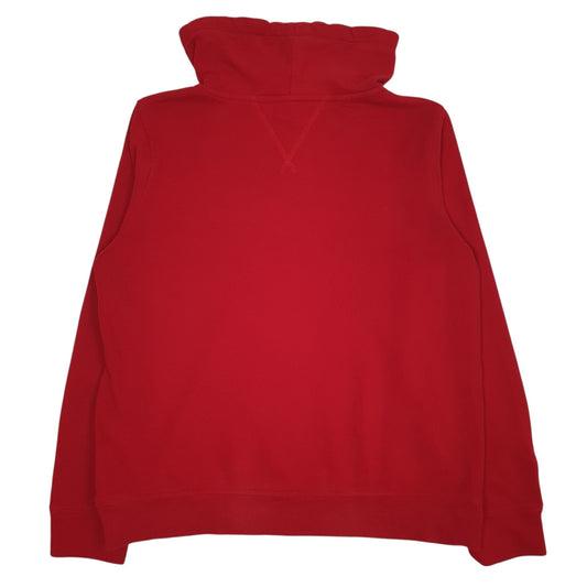 Womens Red Tommy Hilfiger Spellout Sport Shoal Neck Jumper