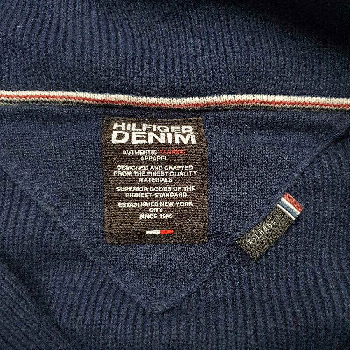 Mens Navy Tommy Hilfiger  Shoal Neck Jumper