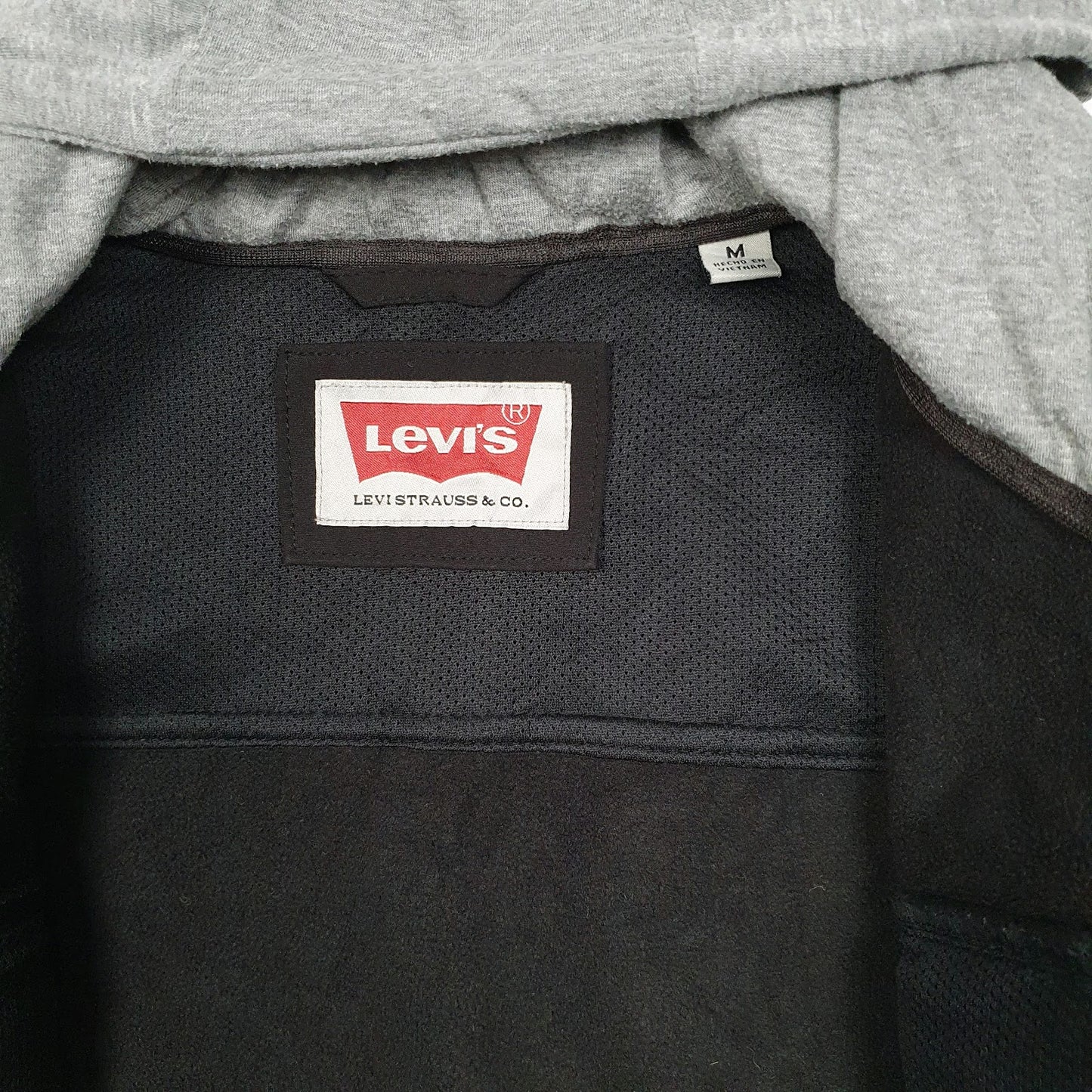 Mens Black Levis Windbreaker Hoodie  Coat