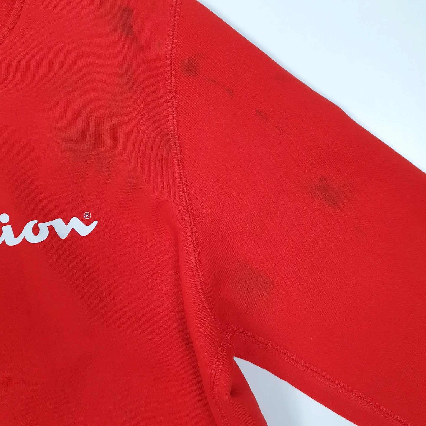 Mens Red Champion  Hoodie Jumper