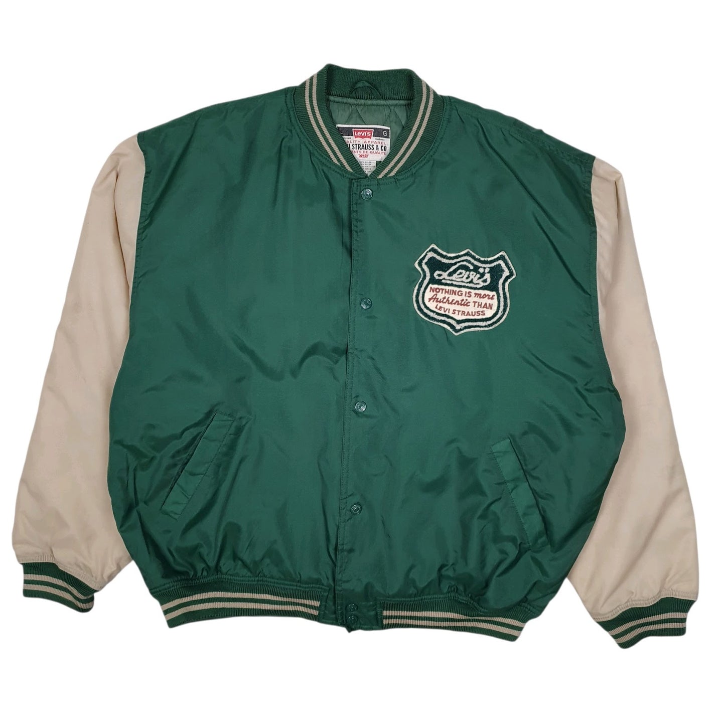 Mens Green Levis College Varsity Vintage 90s  Coat
