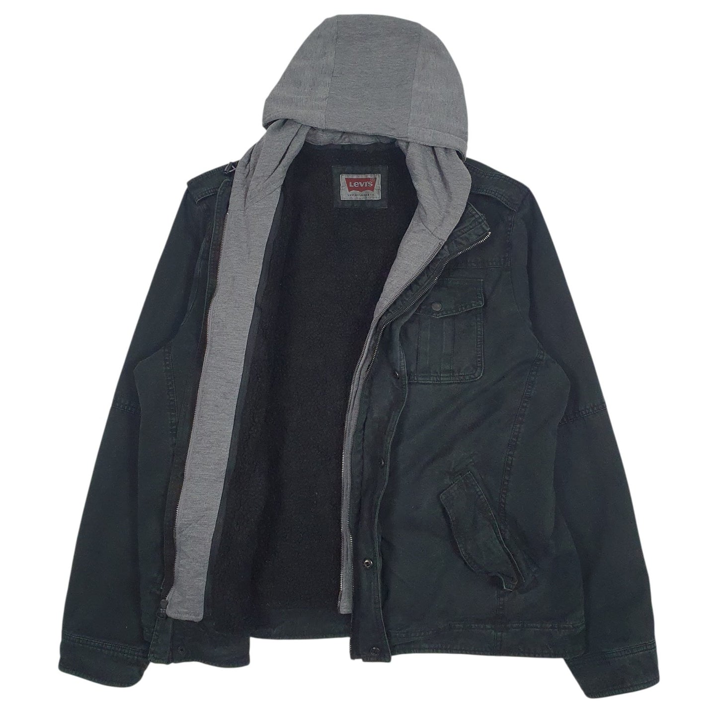 Mens Black Levis Fleece Lined  Coat