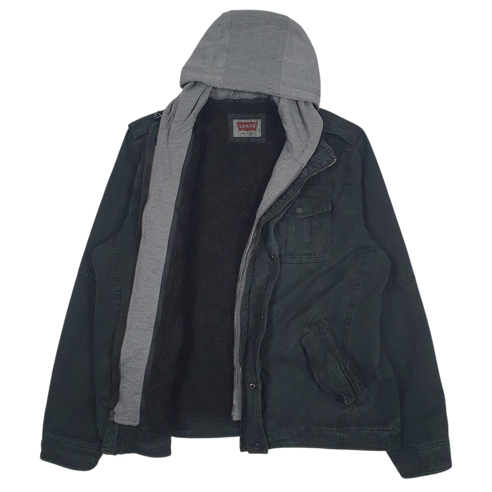 Mens Black Levis Fleece Lined  Coat