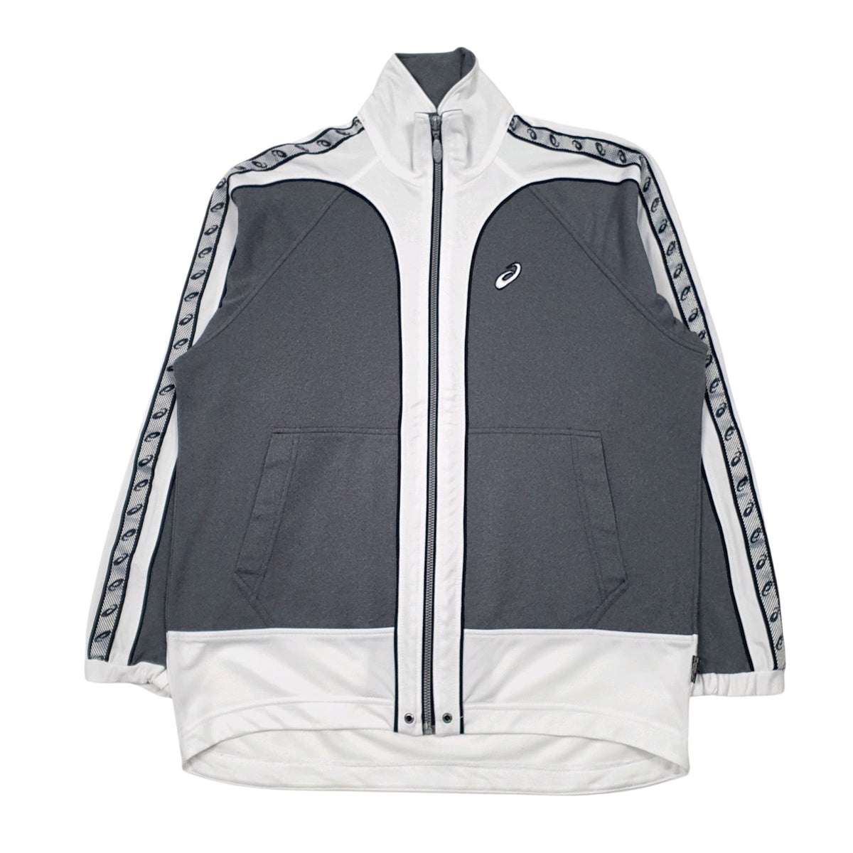 Mens Grey Asics Vintage Active Wear Full Zip Jumper