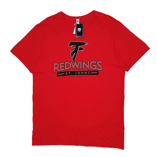 Mens Red Fruit Of The Loom Redwings St John Short Sleeve T Shirt