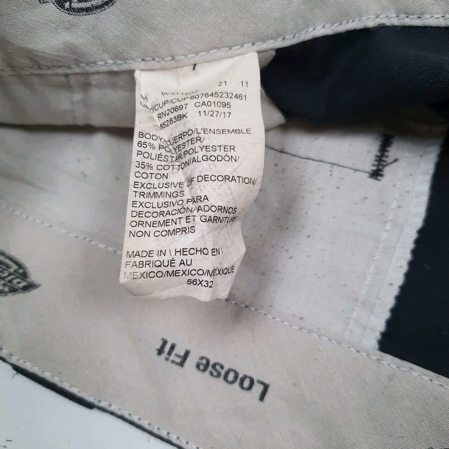Mens Black Dickies   Trousers