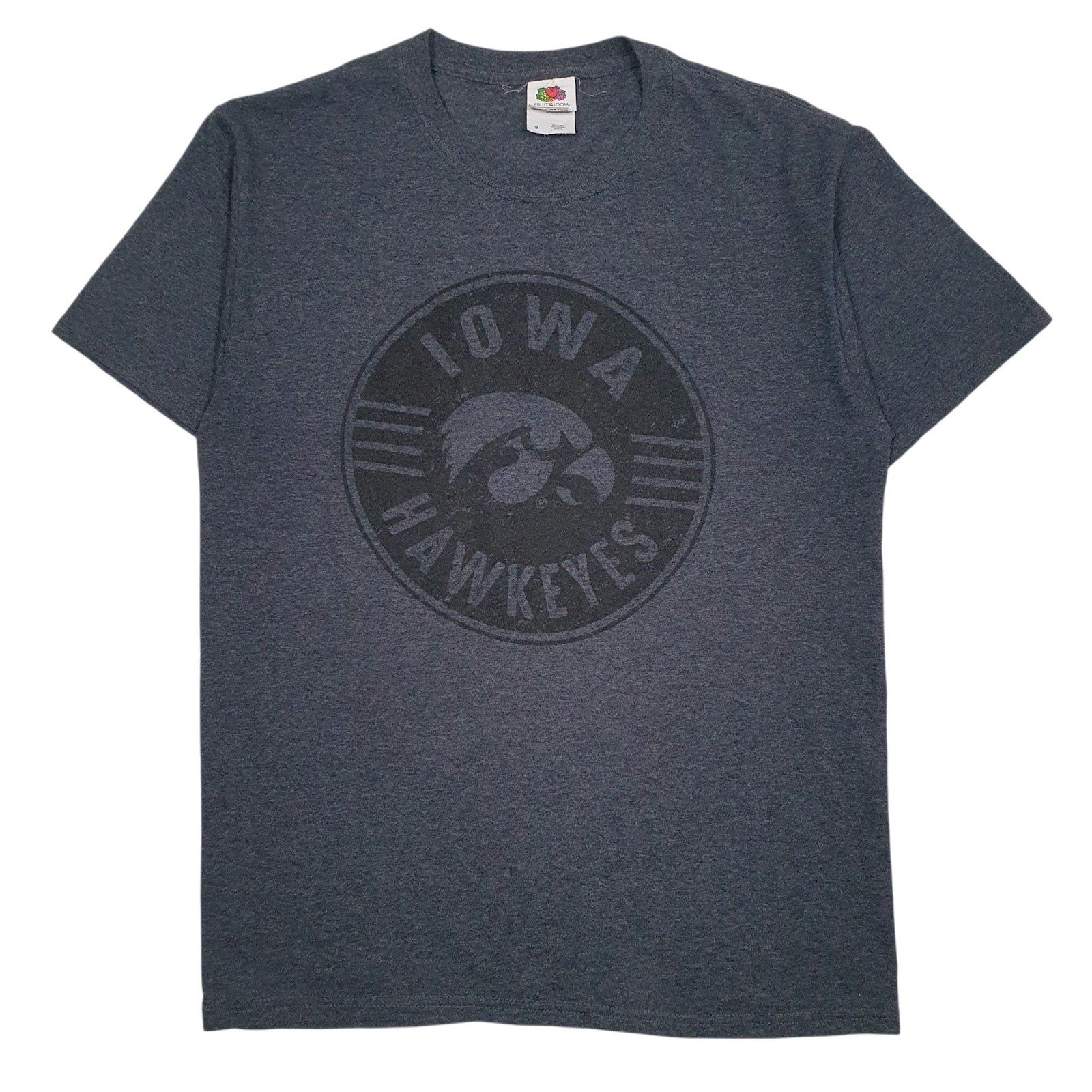 Mens Grey Fruit Of The Loom Iowa Hawkeyes Short Sleeve T Shirt