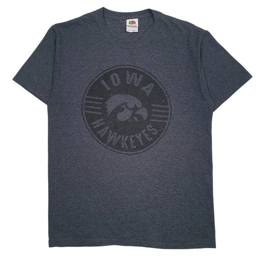 Mens Grey Fruit Of The Loom Iowa Hawkeyes Short Sleeve T Shirt