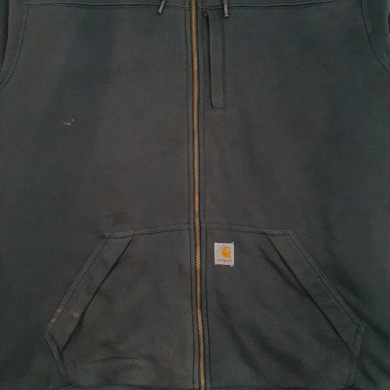 Mens Grey Carhartt Quilt Lined Padded Full Zip Jumper
