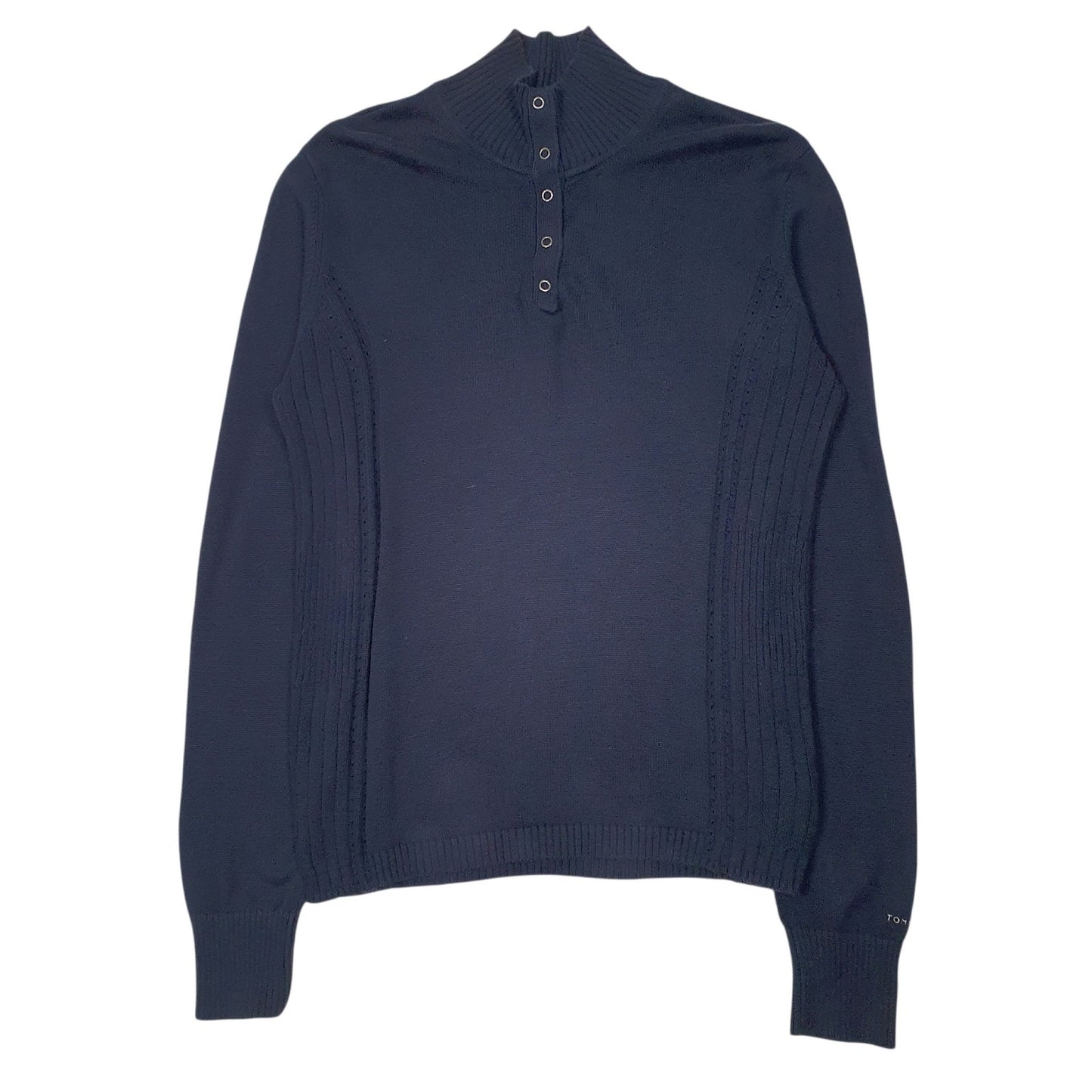 Womens Navy Tommy Hilfiger Button Up Quarter Zip Jumper