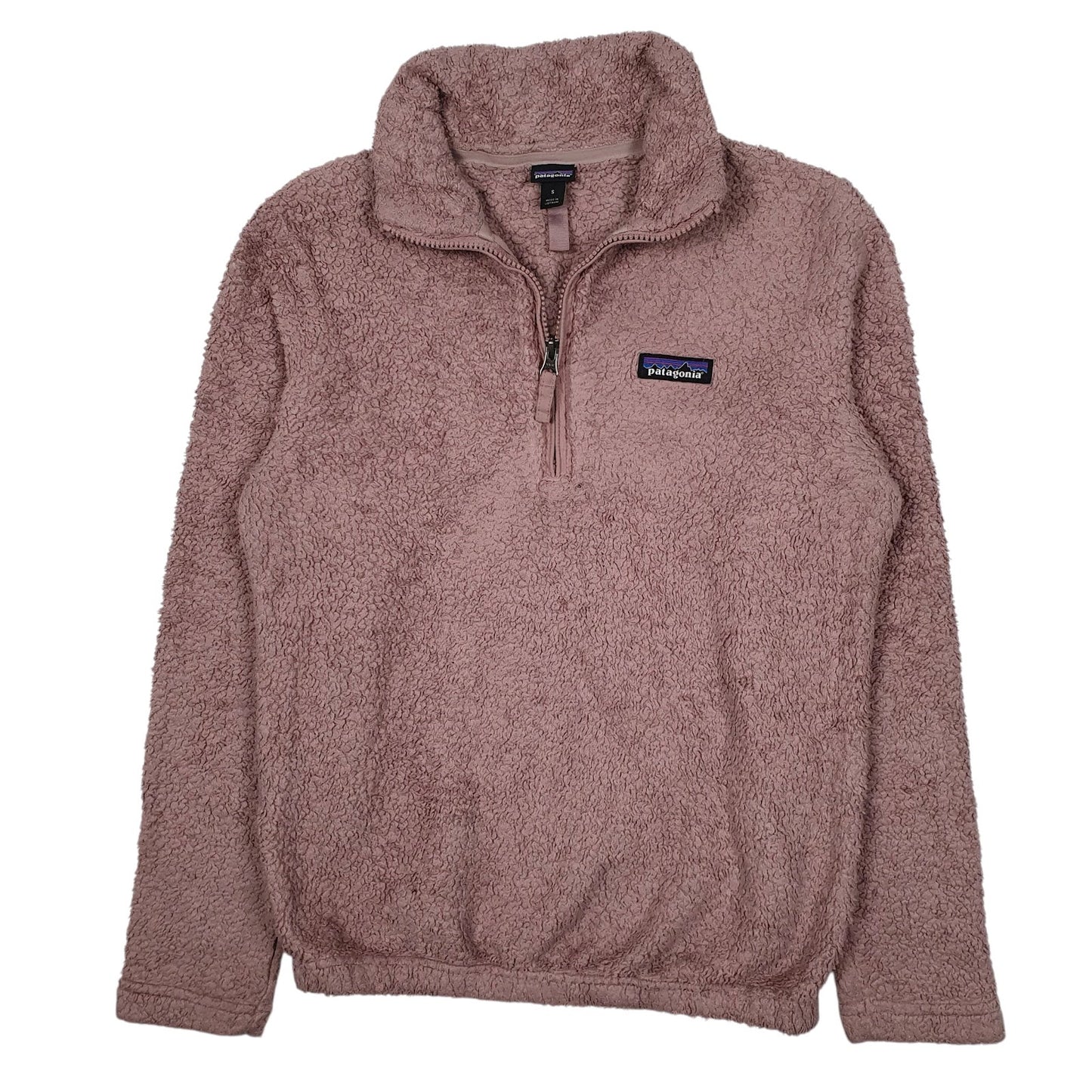 Womens Pink Patagonia Los Gatos Sherpa Fluffy Quarter Zip Jumper