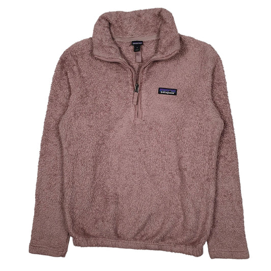 Womens Pink Patagonia Los Gatos Sherpa Fluffy Quarter Zip Jumper