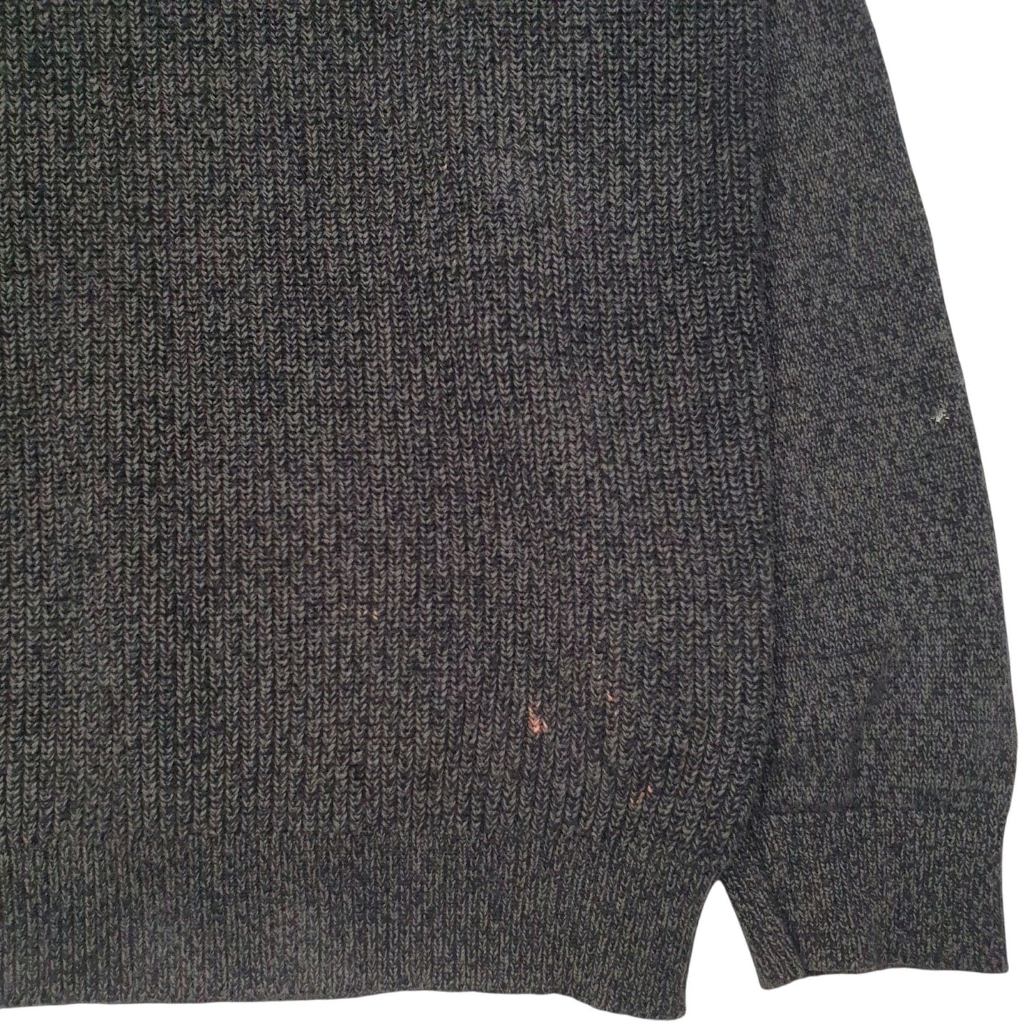 Mens Grey Nautica Knit Button Up Quarter Zip Jumper