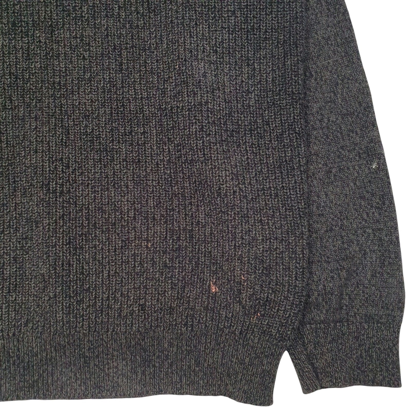 Mens Grey Nautica Knit Button Up Quarter Zip Jumper